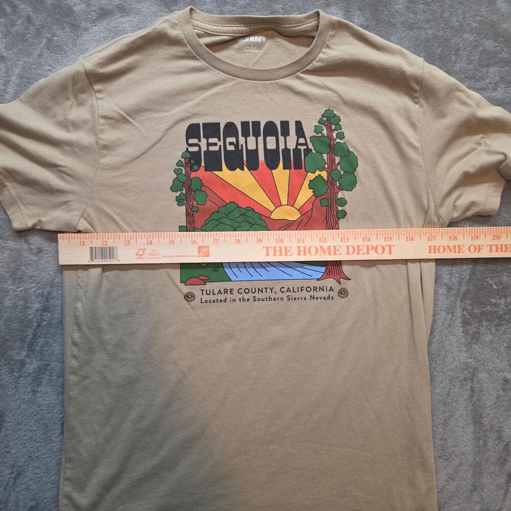 Old Navy Shirt Mens S Beige Sequoia National Park Graphic T-Shirt California - Picture 4 of 6